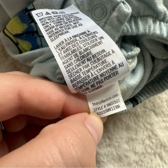 Tea Collection | Blue Sea Turtle Printed Henley Romper | Size 3-6 Months - Picture 8 of 9